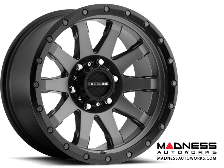 Jeep Custom Wheels (1) - Raceline - 934G - 20"x10" - Clutch Gun Metal